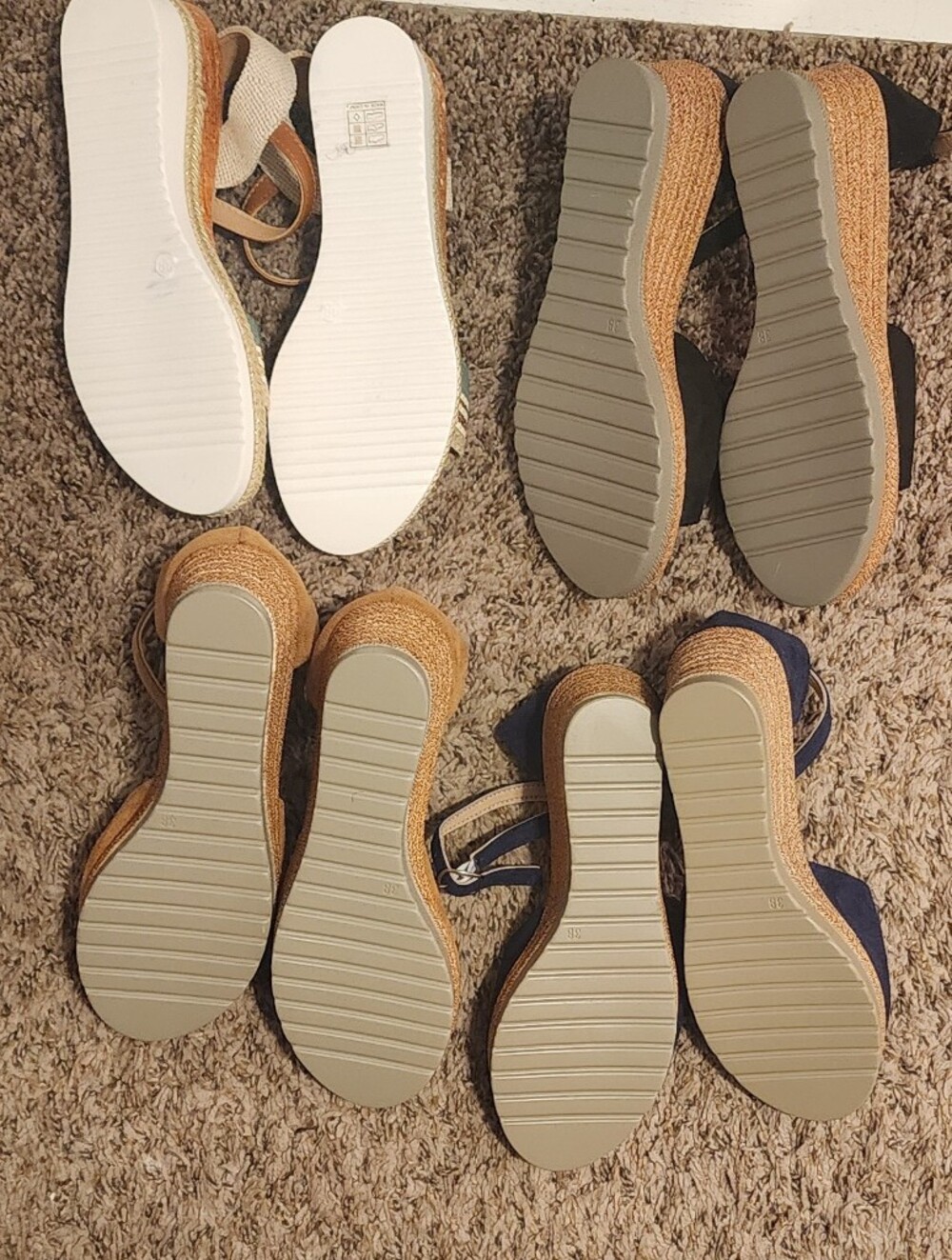 Lot of 4 SHEIN Women’s Wedge Sandals Size 38 / US 7.5 Espadrille Platform NEW - Picture 4 of 5